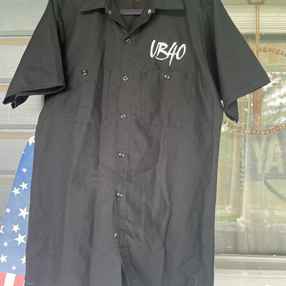 Men's Black UB40 button up Red Kap men’s small